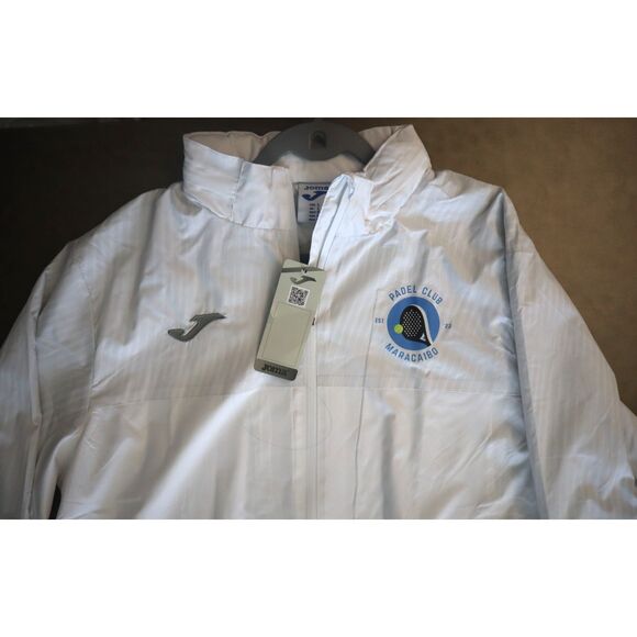 Joma Men's Sz L White Maracaibo Paddle Club '22 Full Zip Windbreaker Jacket - Picture 5 of 9